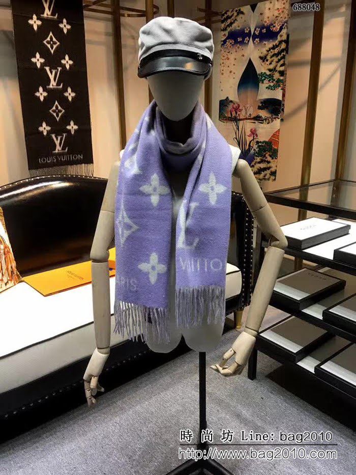 路易威登LV2018秋冬新款加厚羊絨圍巾 霍思燕款 688048 LLWJ6042